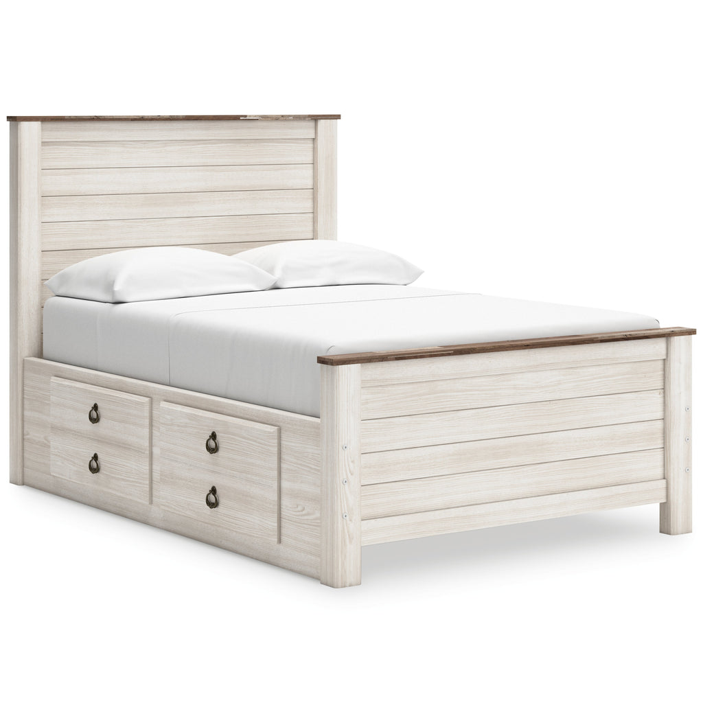 Willowton Whitewash Full Panel Bedroom Set
