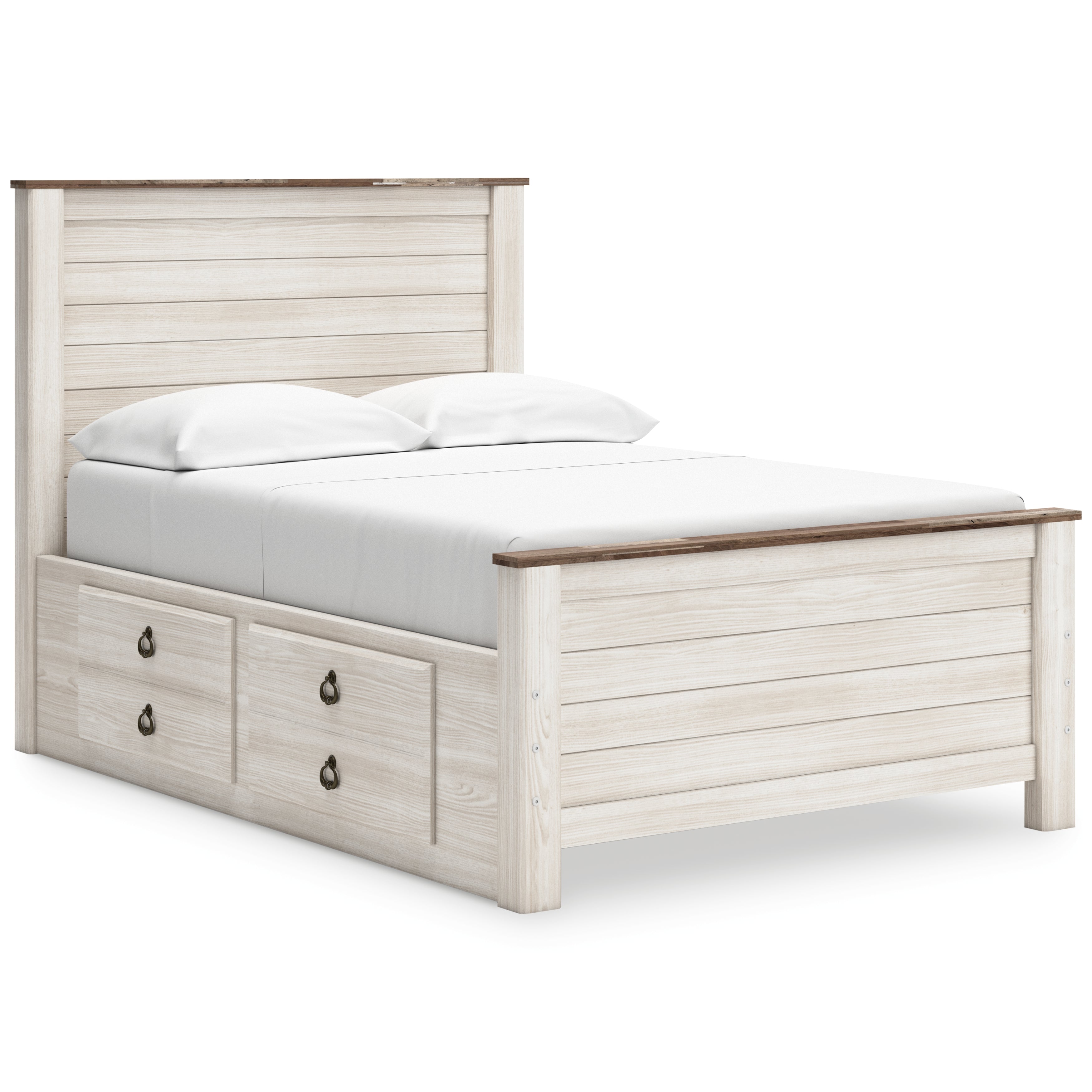 Willowton Whitewash Full Panel Bedroom Set