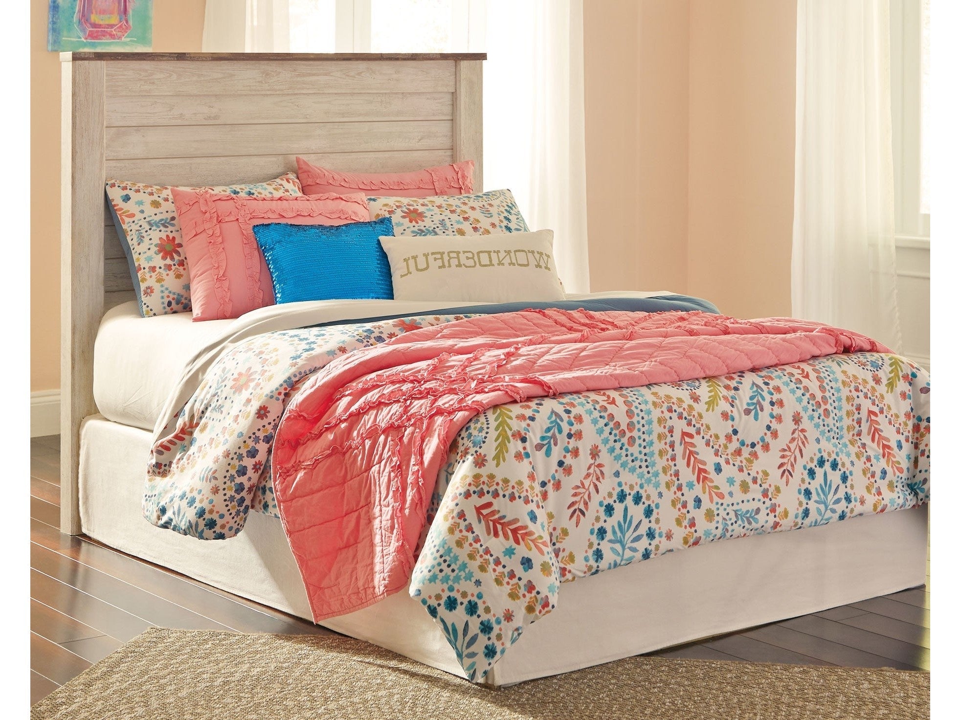 Willowton Whitewash Full Panel Headboard