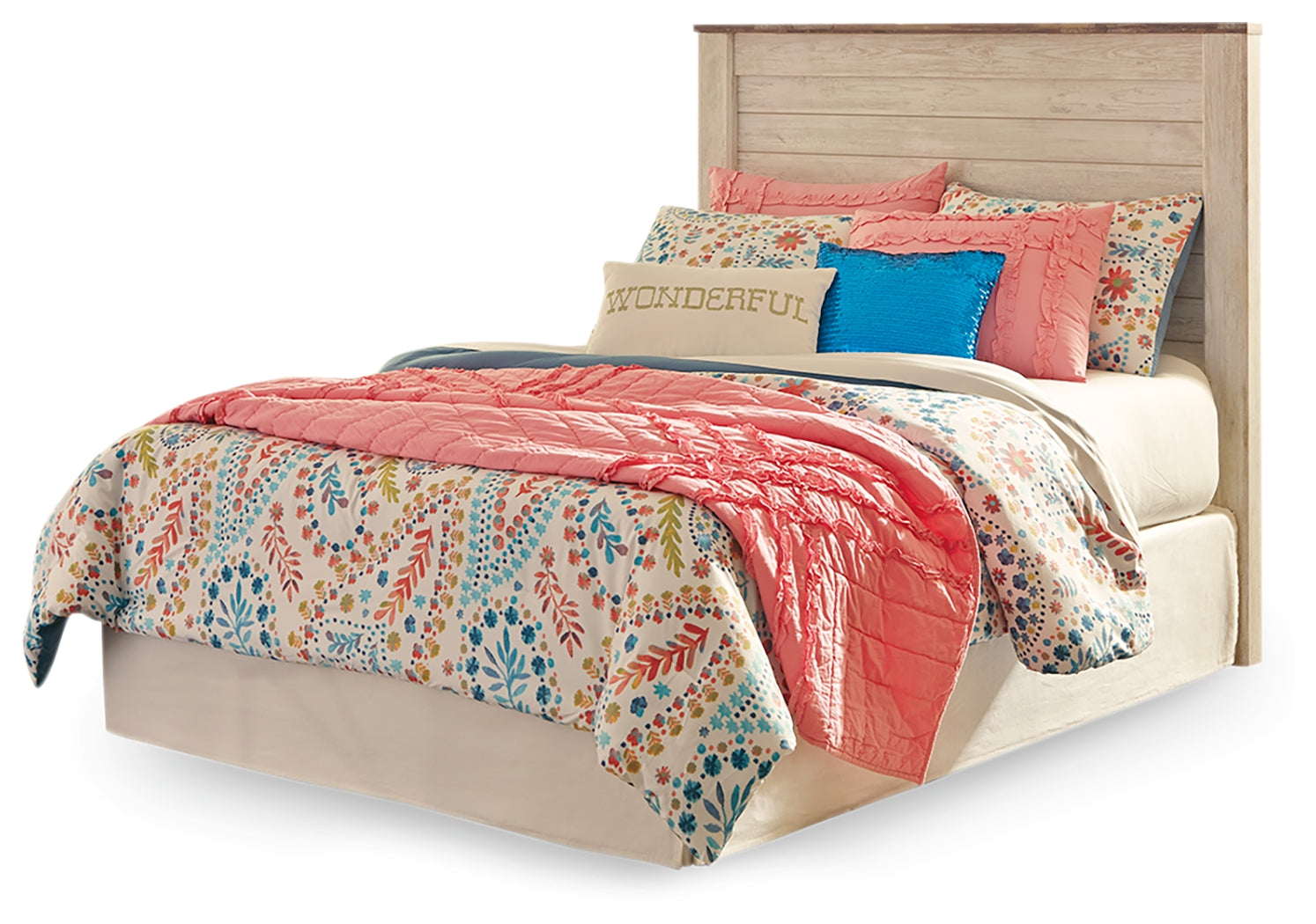 Willowton Whitewash Full Panel Headboard