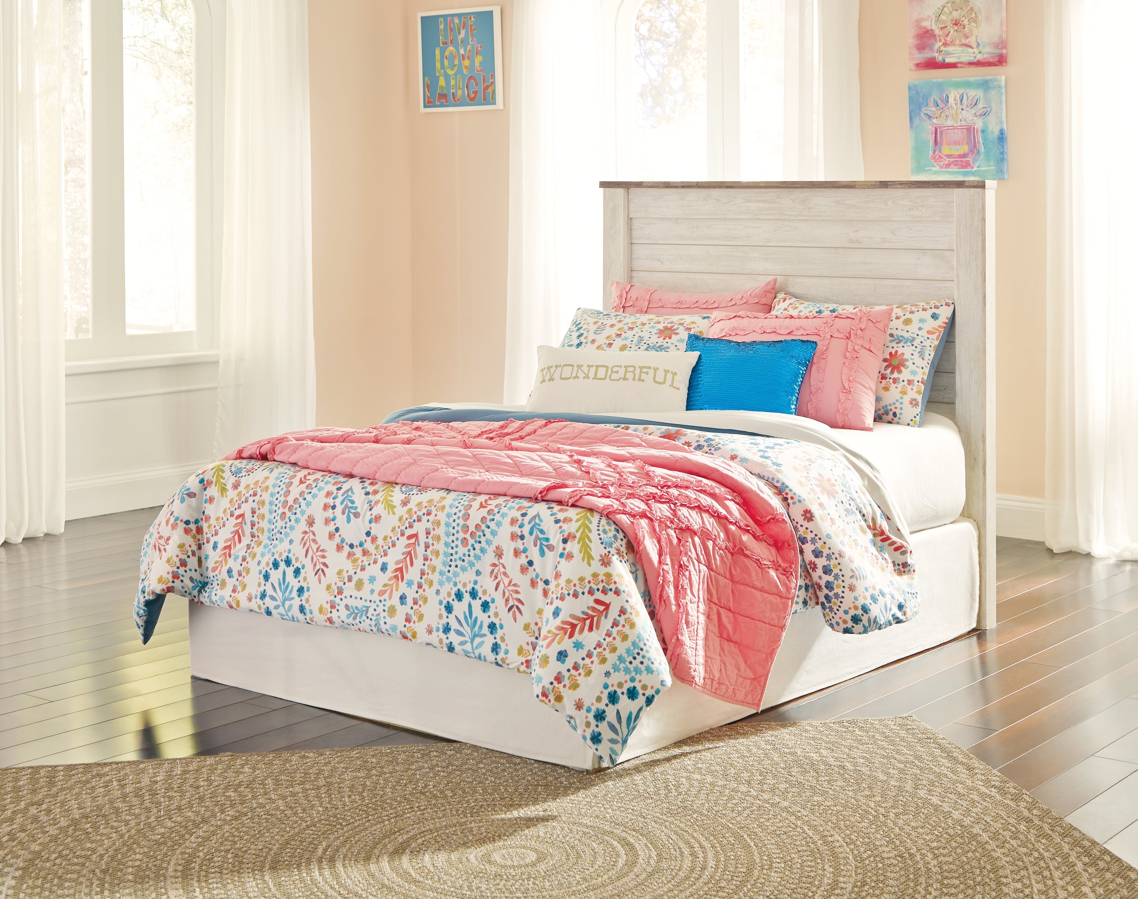 Willowton Whitewash Full Panel Headboard