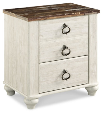 Willowton Whitewash King Panel Bedroom Set