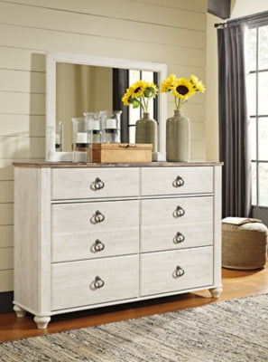 Willowton Whitewash King Panel Bedroom Set