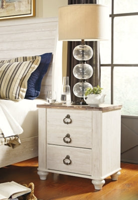 Willowton Whitewash King Panel Bedroom Set