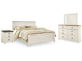 Willowton Whitewash King Panel Bedroom Set