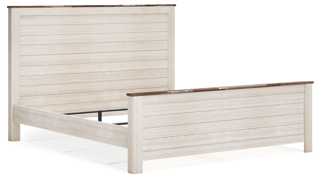 Willowton Whitewash King Panel Bedroom Set