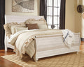 Willowton Whitewash King Sleigh Bed