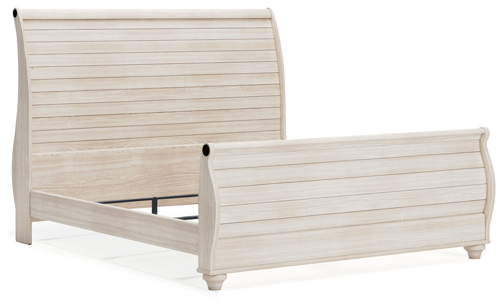Willowton Whitewash King Sleigh Bed