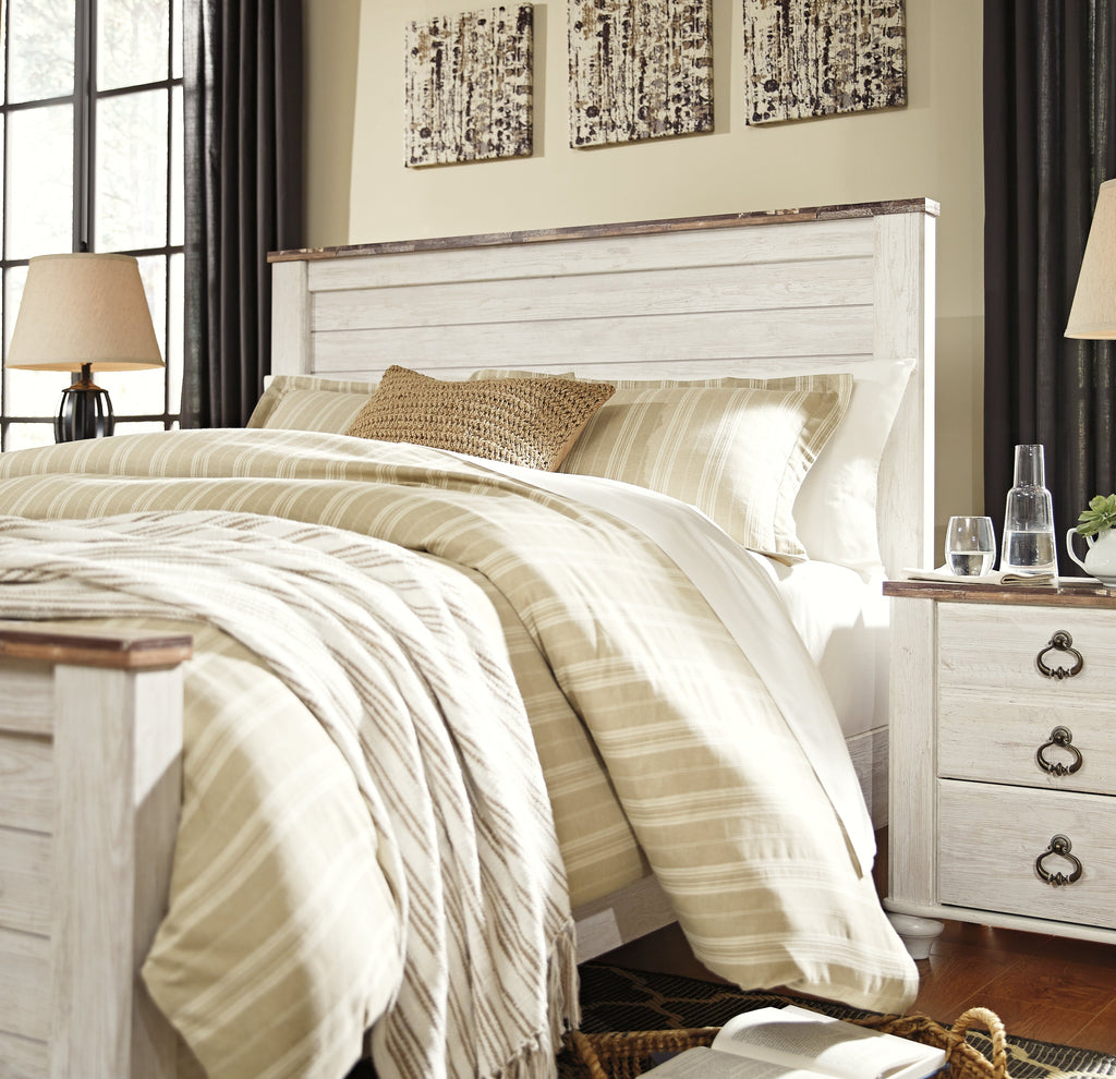 Willowton Whitewash Queen Panel Bed