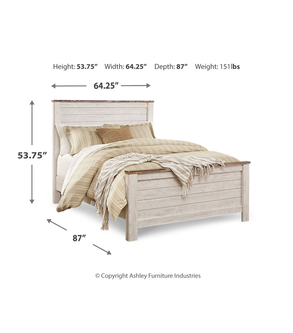 Willowton Whitewash Queen Panel Bed