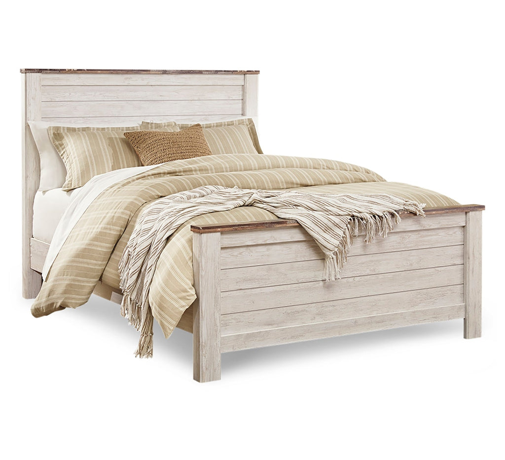 Willowton Whitewash Queen Panel Bed