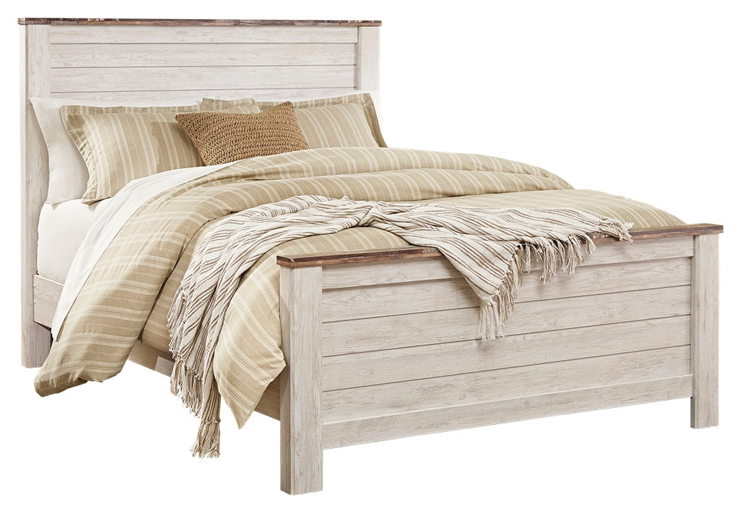 Willowton Whitewash Queen Panel Bedroom Set