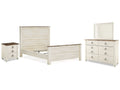 Willowton Whitewash Queen Panel Bedroom Set