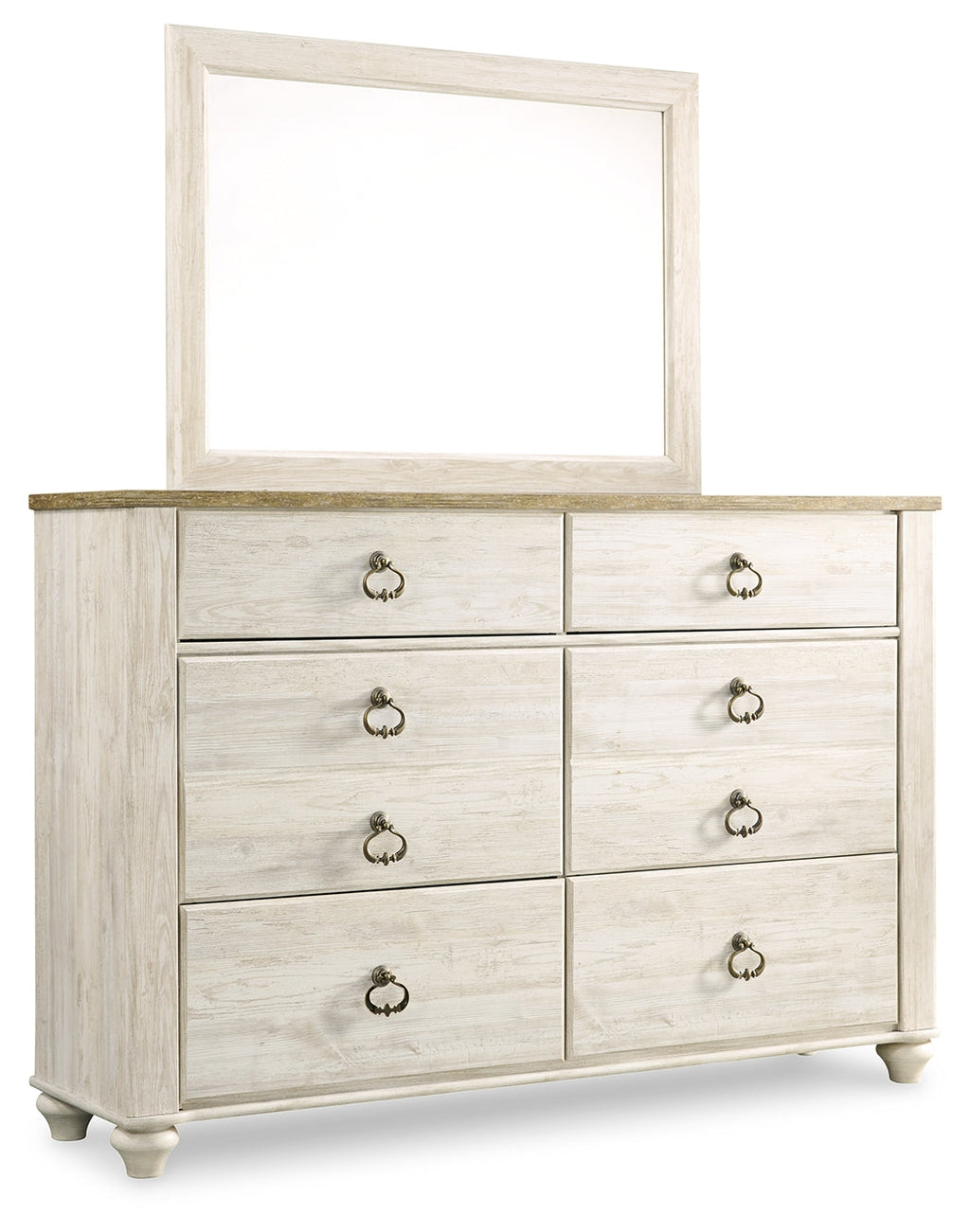 Willowton Whitewash Queen Sleigh Bedroom Set
