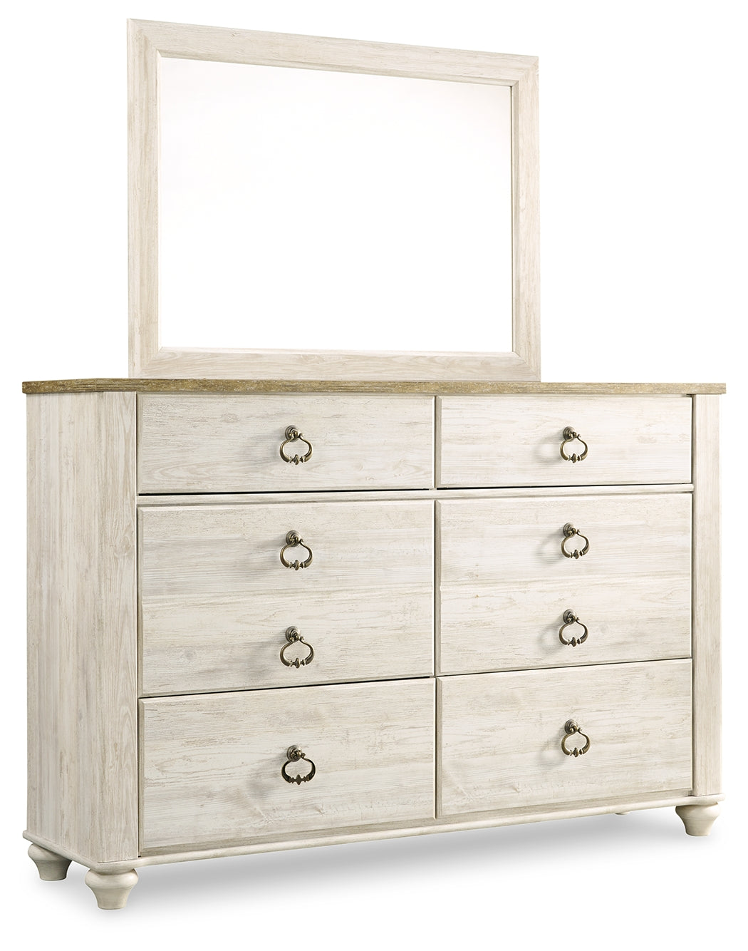 Willowton Whitewash Queen Sleigh Bedroom Set