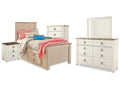 Willowton Whitewash Twin Bedroom Set