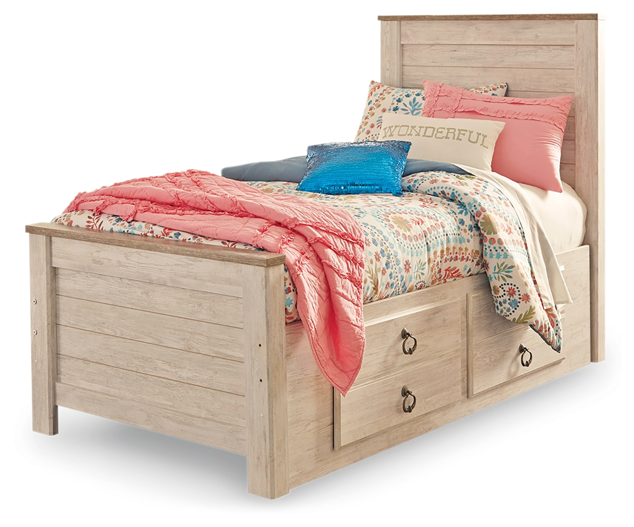 Willowton Whitewash Twin Bedroom Set