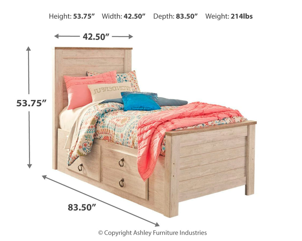 Willowton Whitewash Twin Bedroom Set