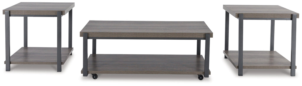 Wilmaden Gray/Black Table (Set of 3)