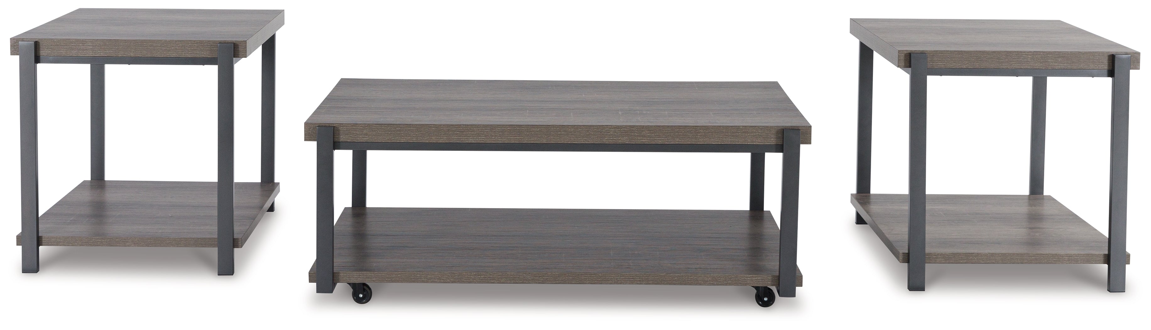 Wilmaden Gray/Black Table (Set of 3)