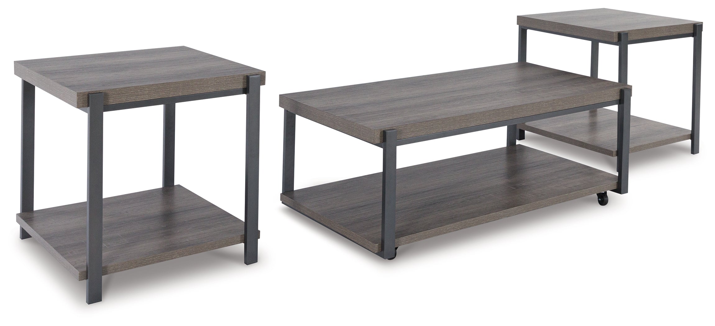 Wilmaden Gray/Black Table (Set of 3)