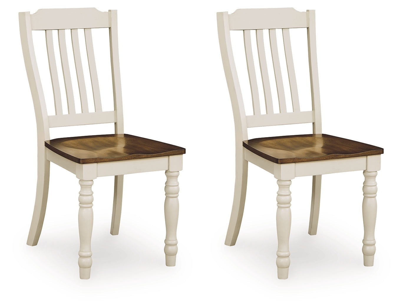Wirloni Antique White/Brown Dining Chair ( Set of 2)