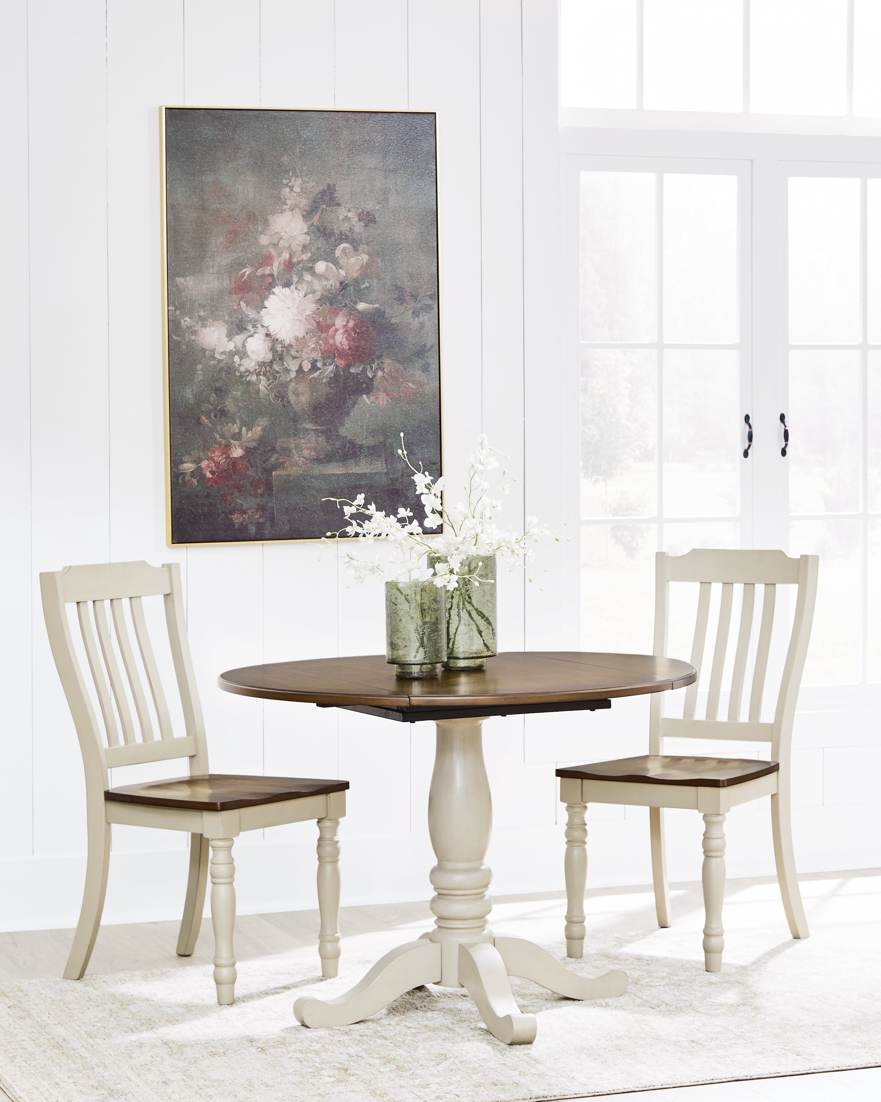 Wirloni Antique White/Brown Dining Chair ( Set of 2)