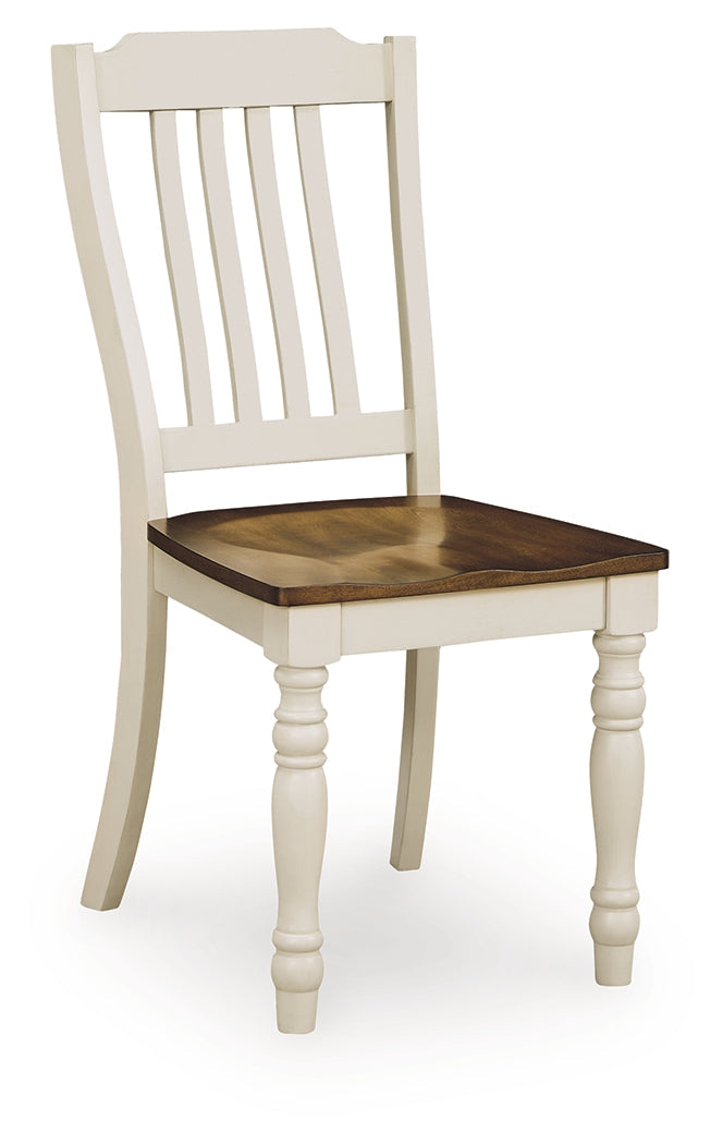 Wirloni Antique White/Brown Dining Chair ( Set of 2)