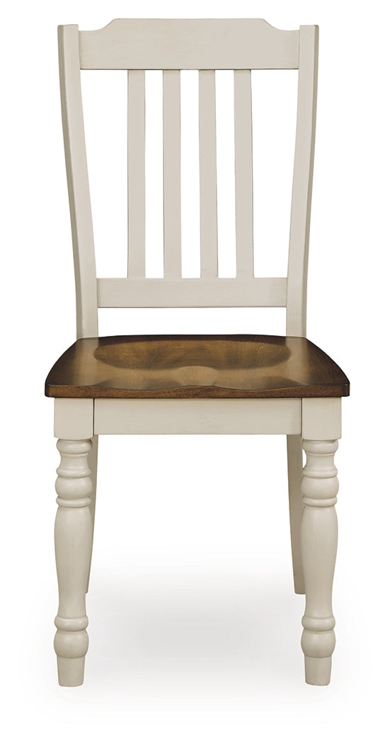 Wirloni Antique White/Brown Dining Chair ( Set of 2)