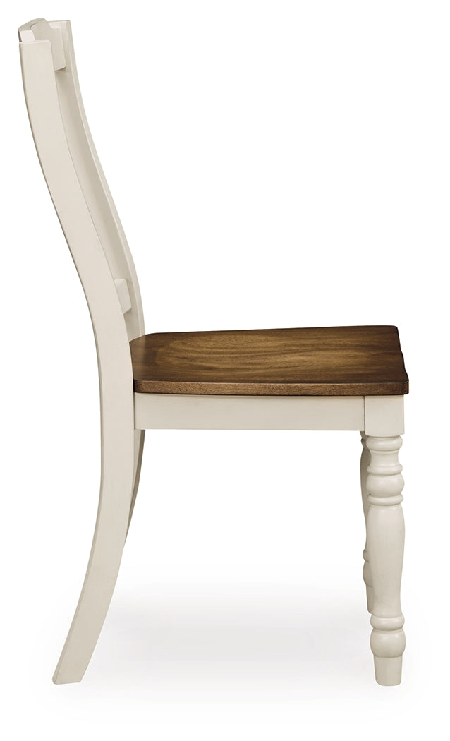 Wirloni Antique White/Brown Dining Chair ( Set of 2)
