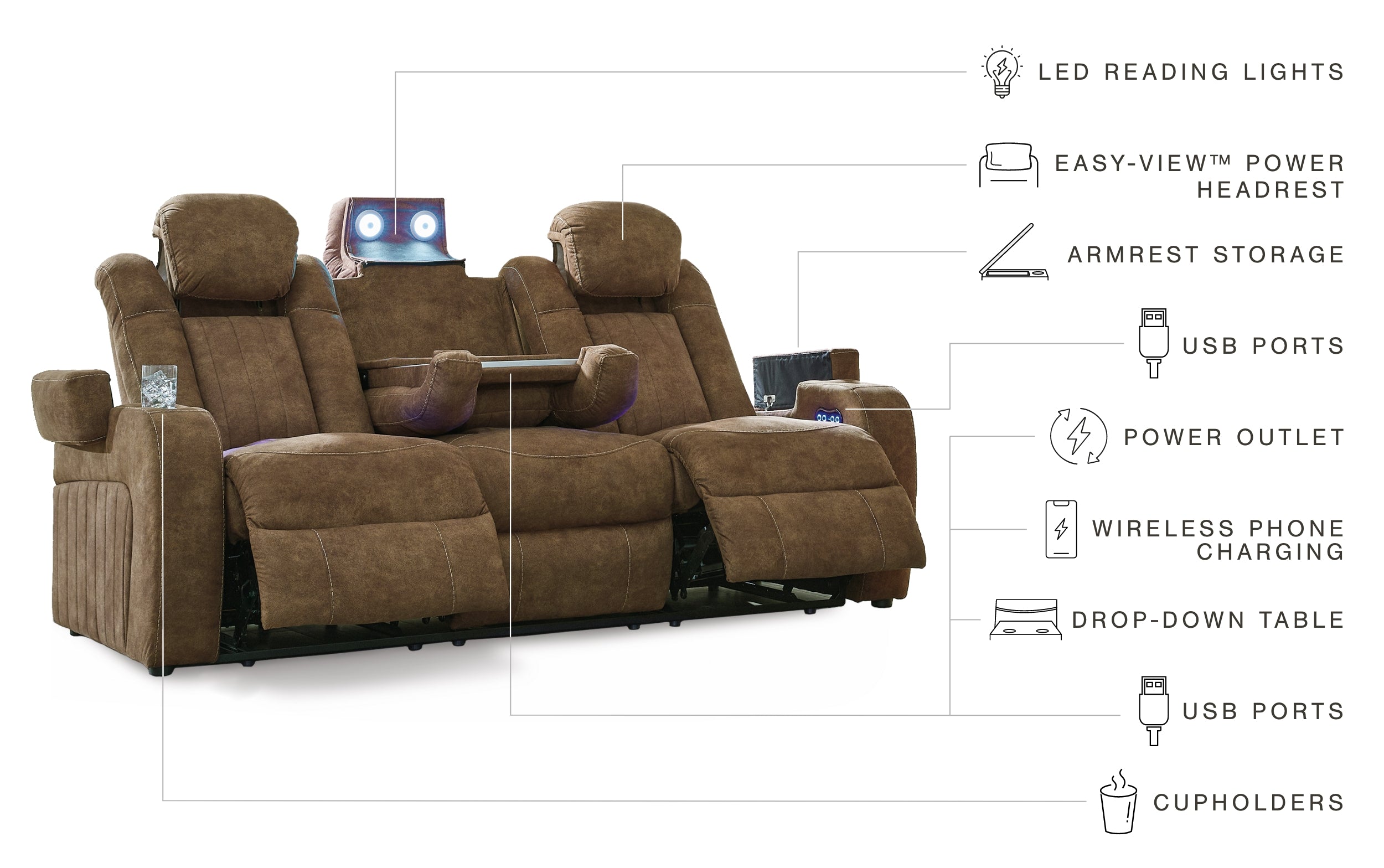Wolfridge Brindle Power Reclining Loveseat