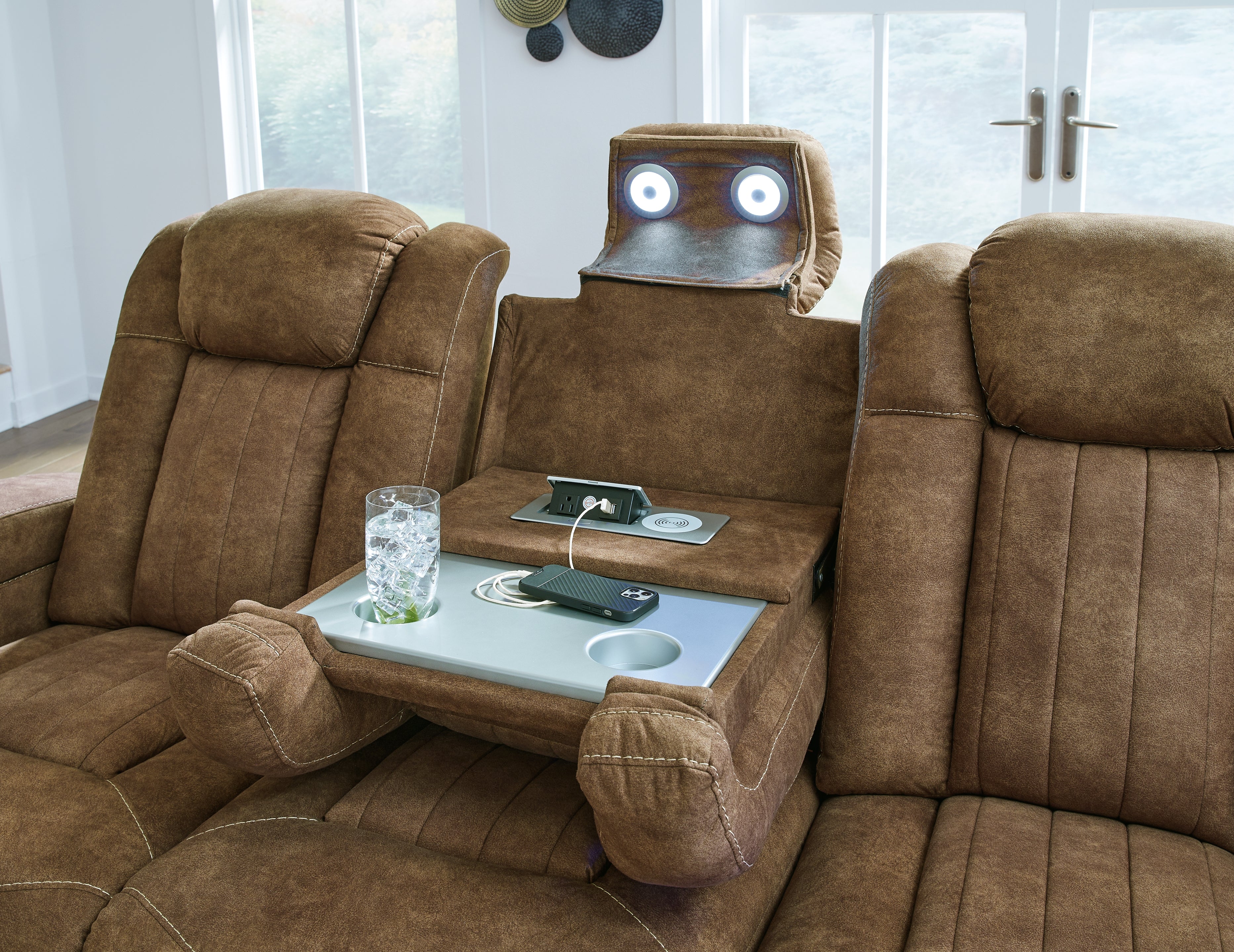 Wolfridge Brindle Power Reclining Sofa and Power Recliner
