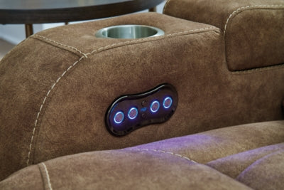 Wolfridge Brown Power Reclining Sofa and Loveseat