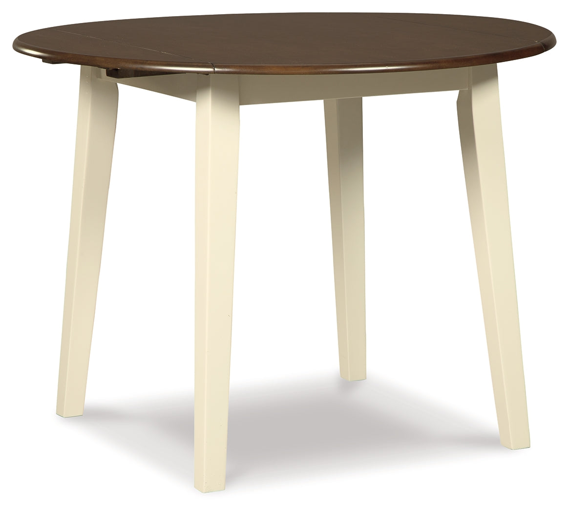 Woodanville Cream & Brown Dining Table w/ Drop Leaf