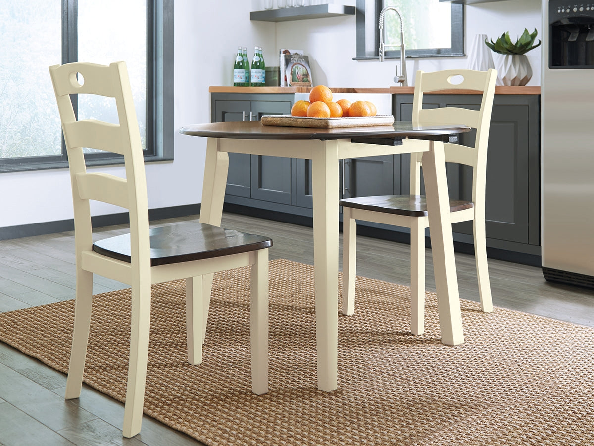 Woodanville Cream & Brown Dining Table w/ Drop Leaf