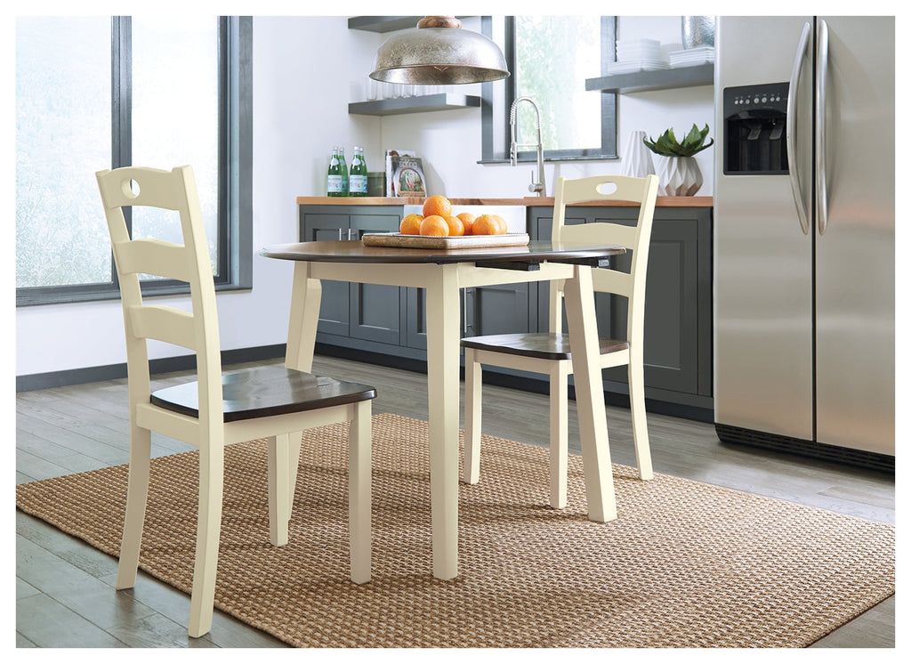Woodanville Cream/Brown Dining Table with 2 Chairs