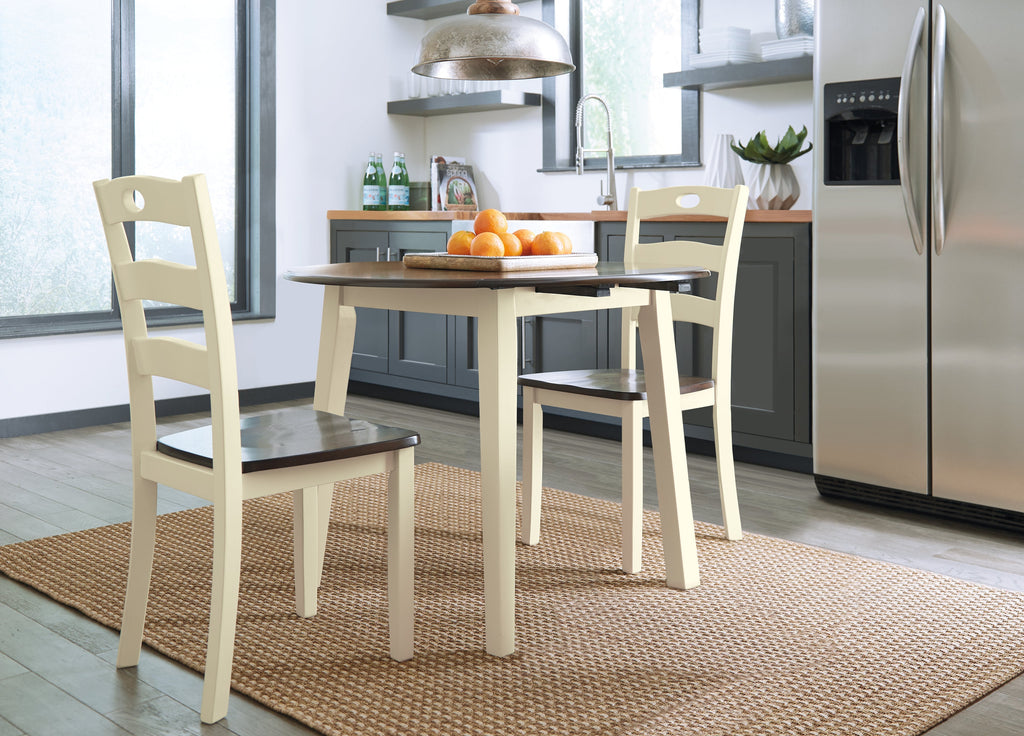 Woodanville Cream/Brown Dining Table with 2 Chairs