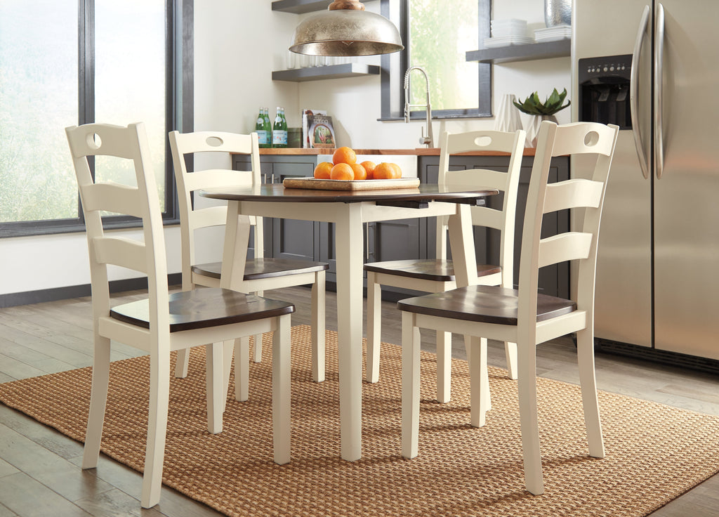 Woodanville Cream/Brown Dining Table with 4 Chairs
