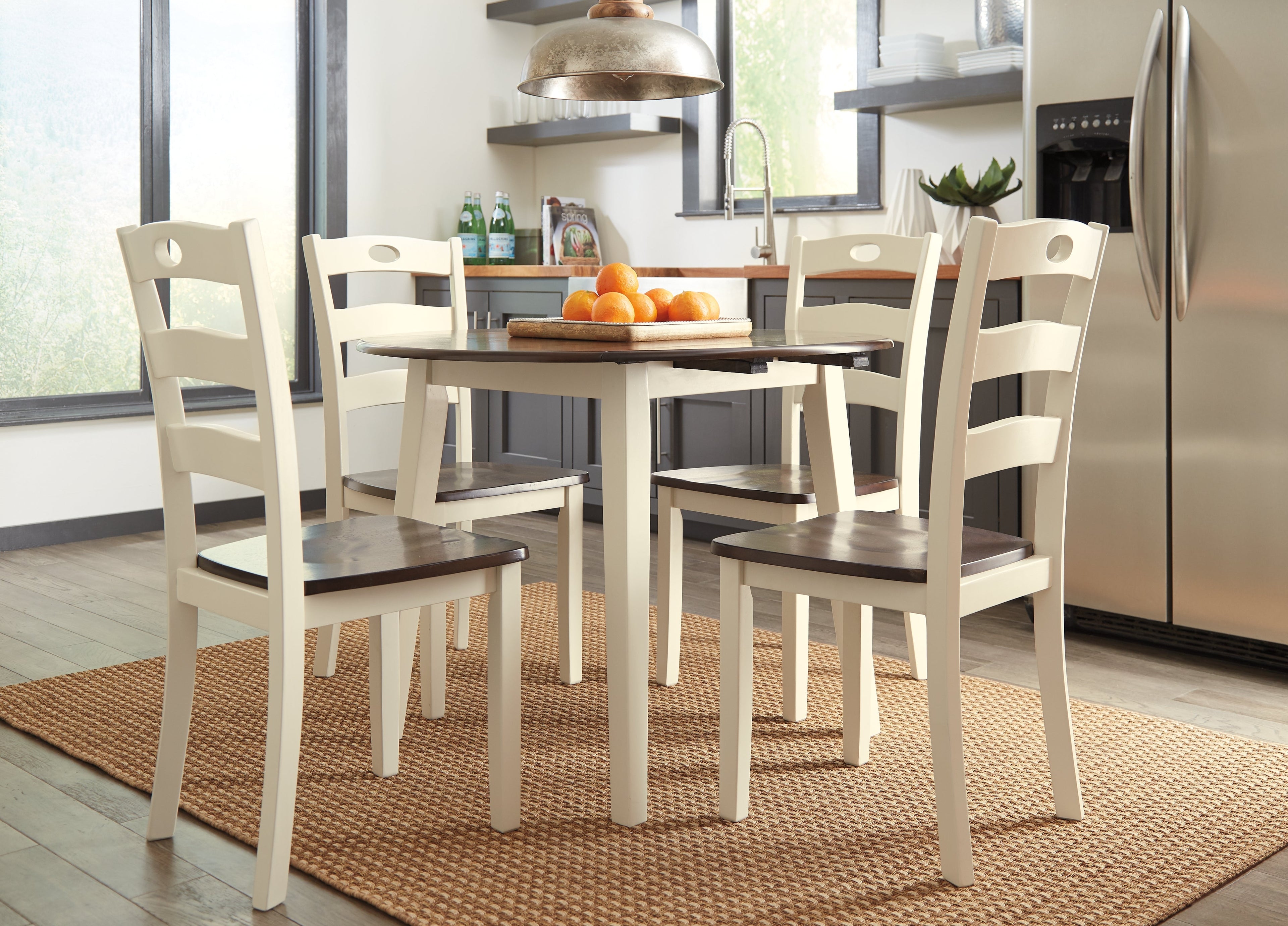 Woodanville Cream/Brown Dining Table with 4 Chairs