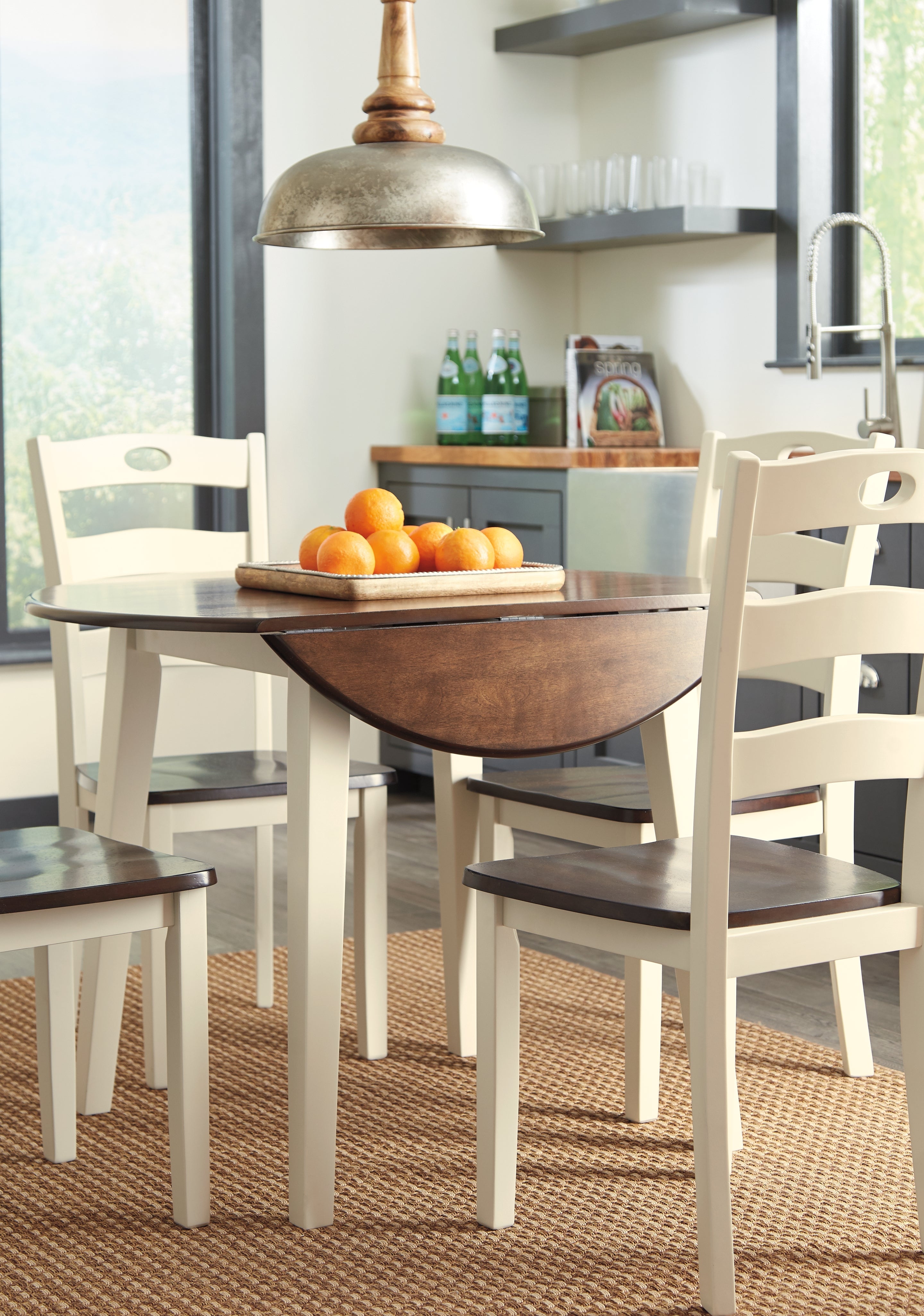 Woodanville Cream/Brown Dining Table with 4 Chairs