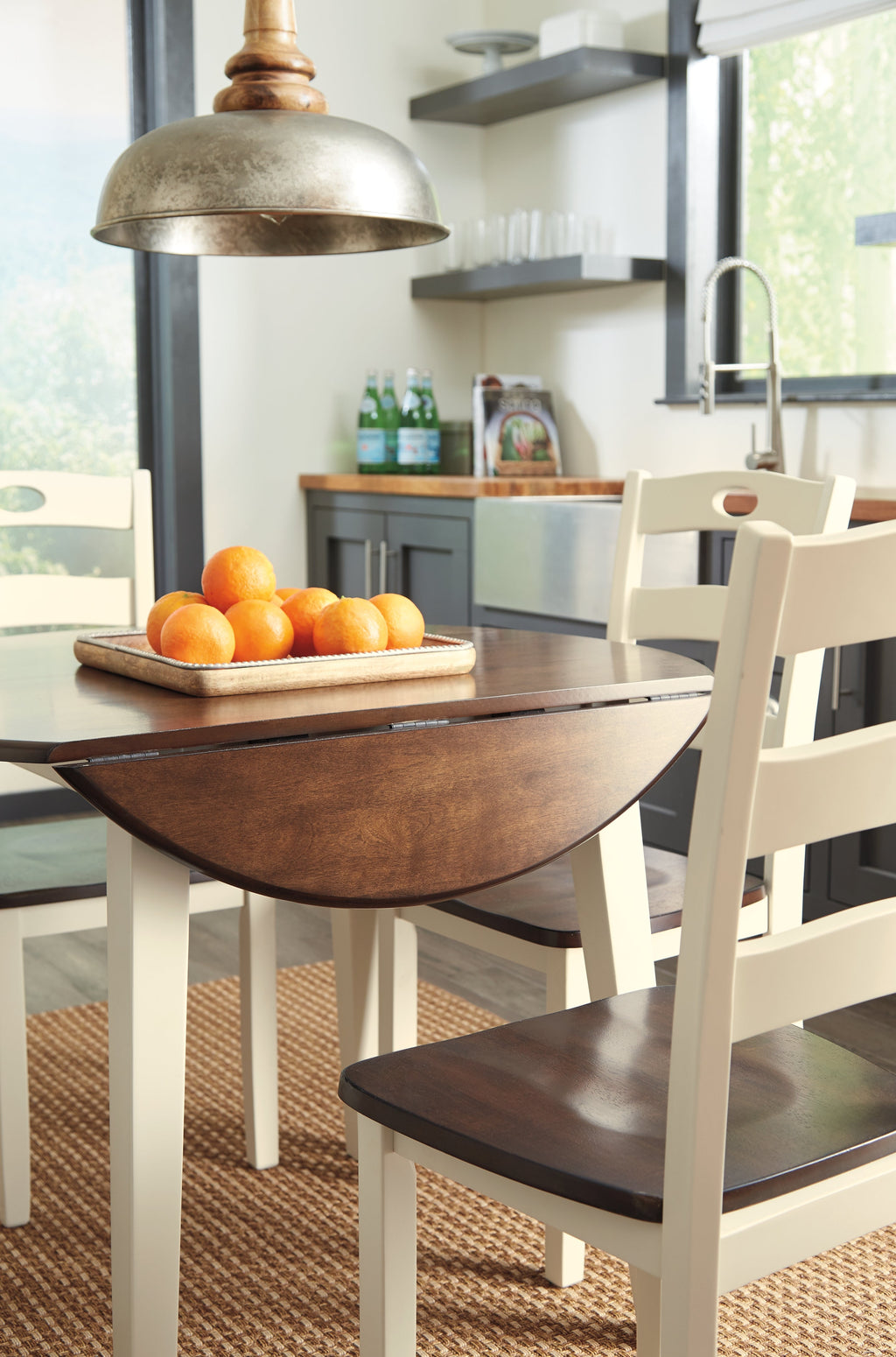 Woodanville Cream/Brown Dining Table with 4 Chairs
