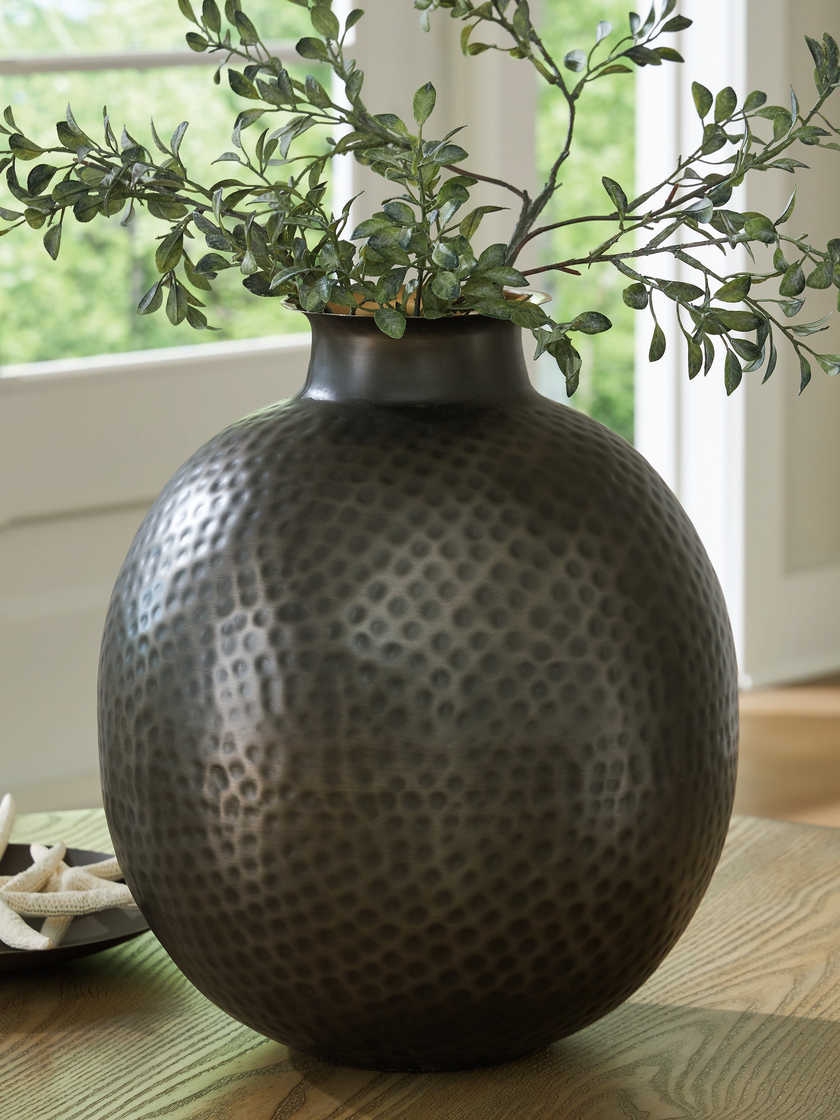 Woody Pewter/Gold Vase