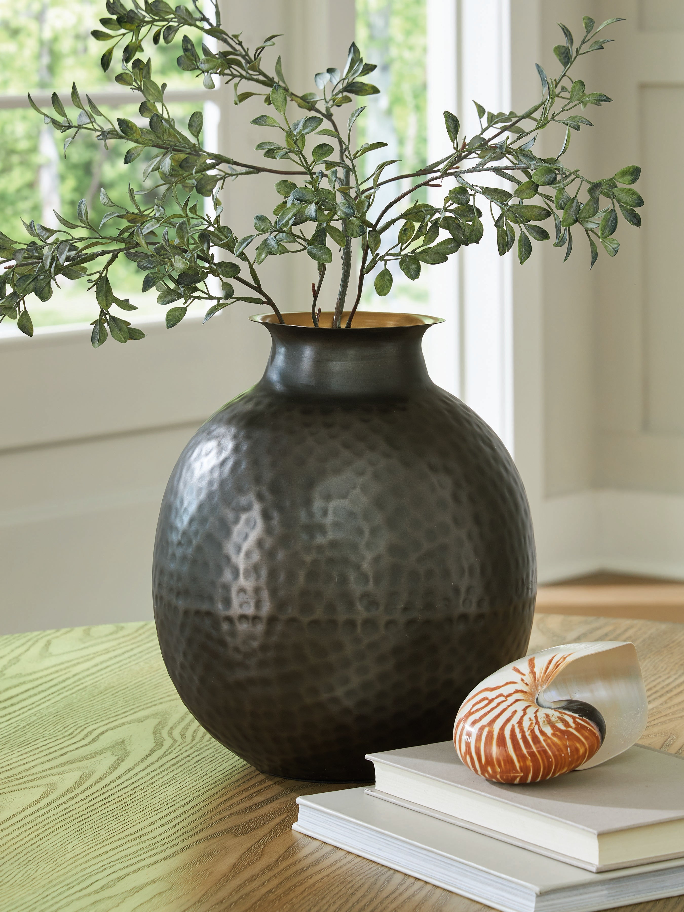 Woody Pewter/Gold Vase