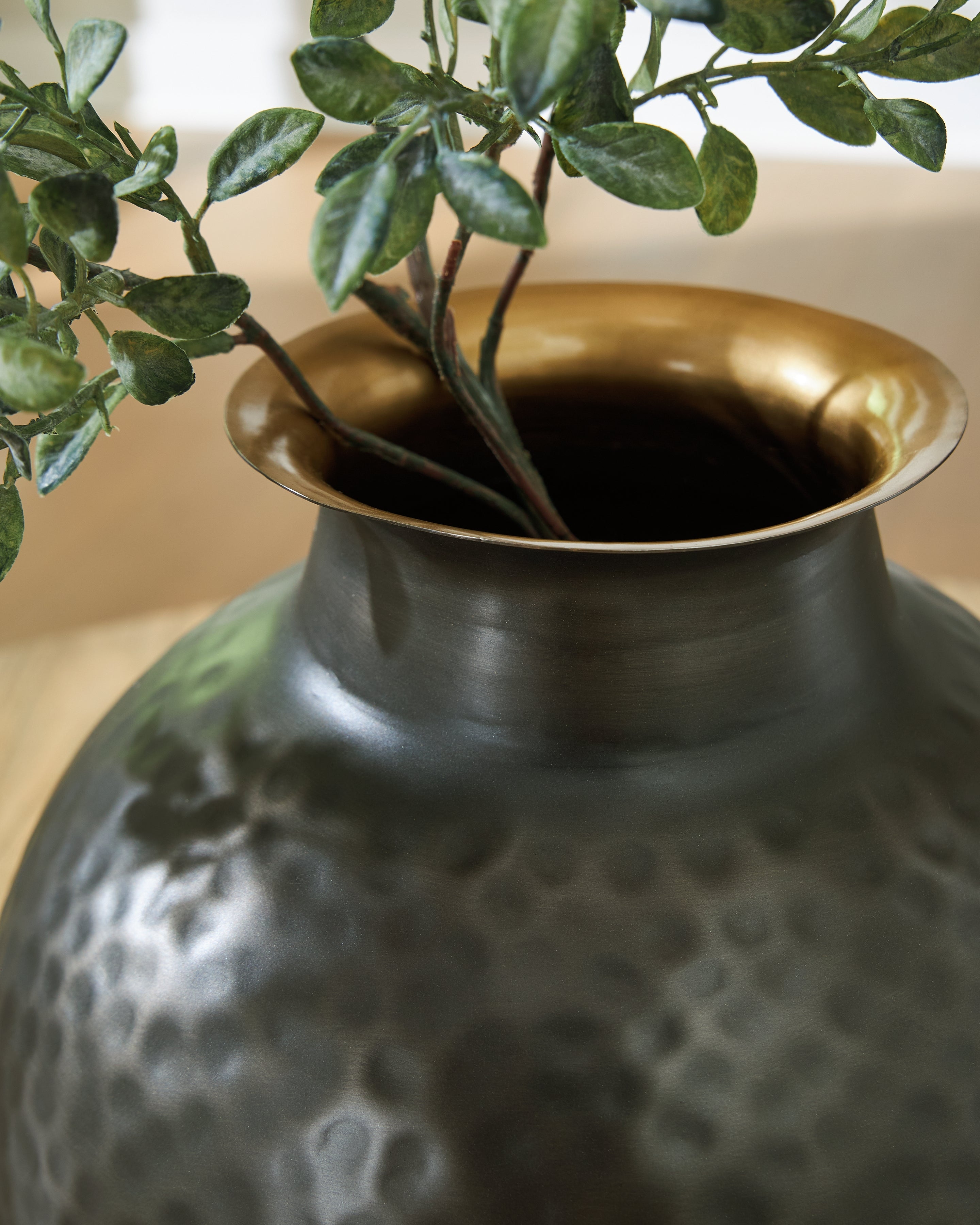 Woody Pewter/Gold Vase