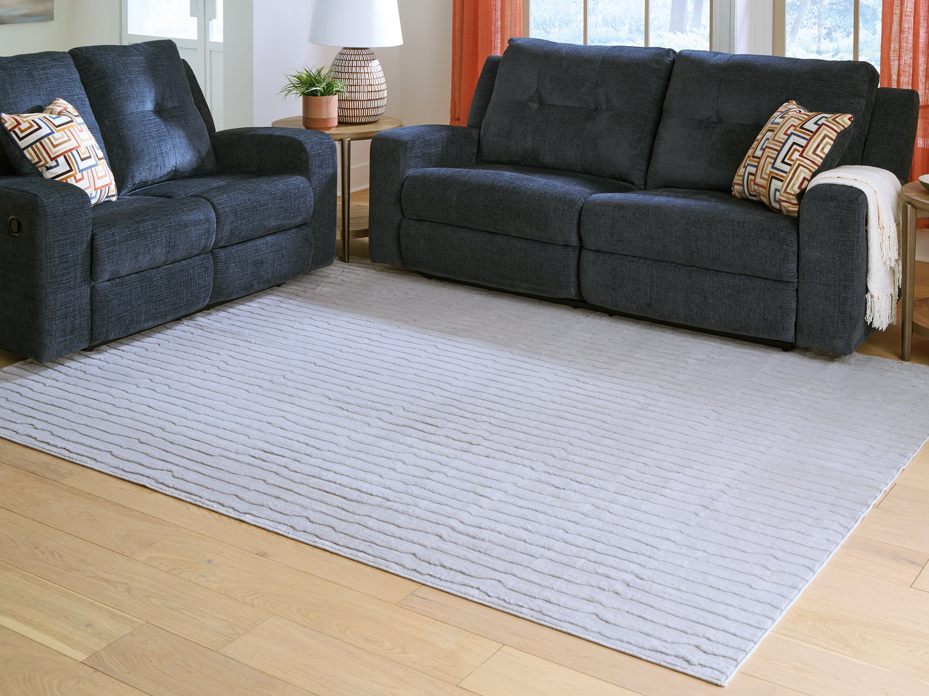 Worthley Gray Washable Large Rug