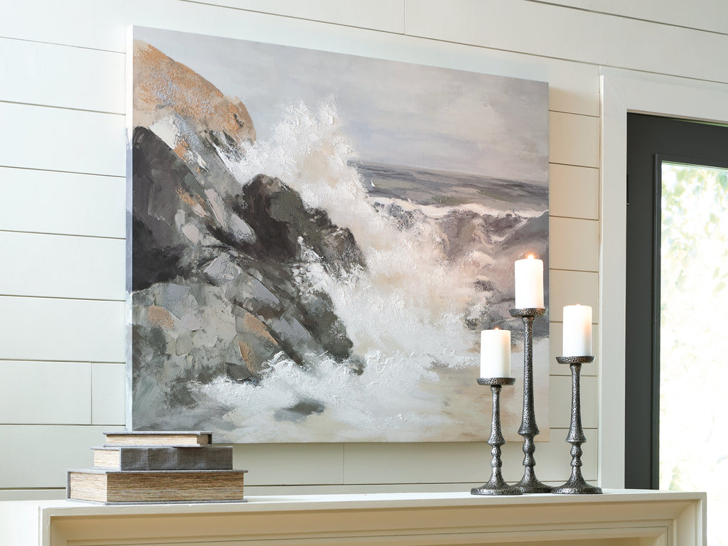 Worthner Tan/Gray/White Wall Art