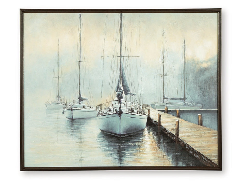 Worthney Blue/White/Brown Wall Art