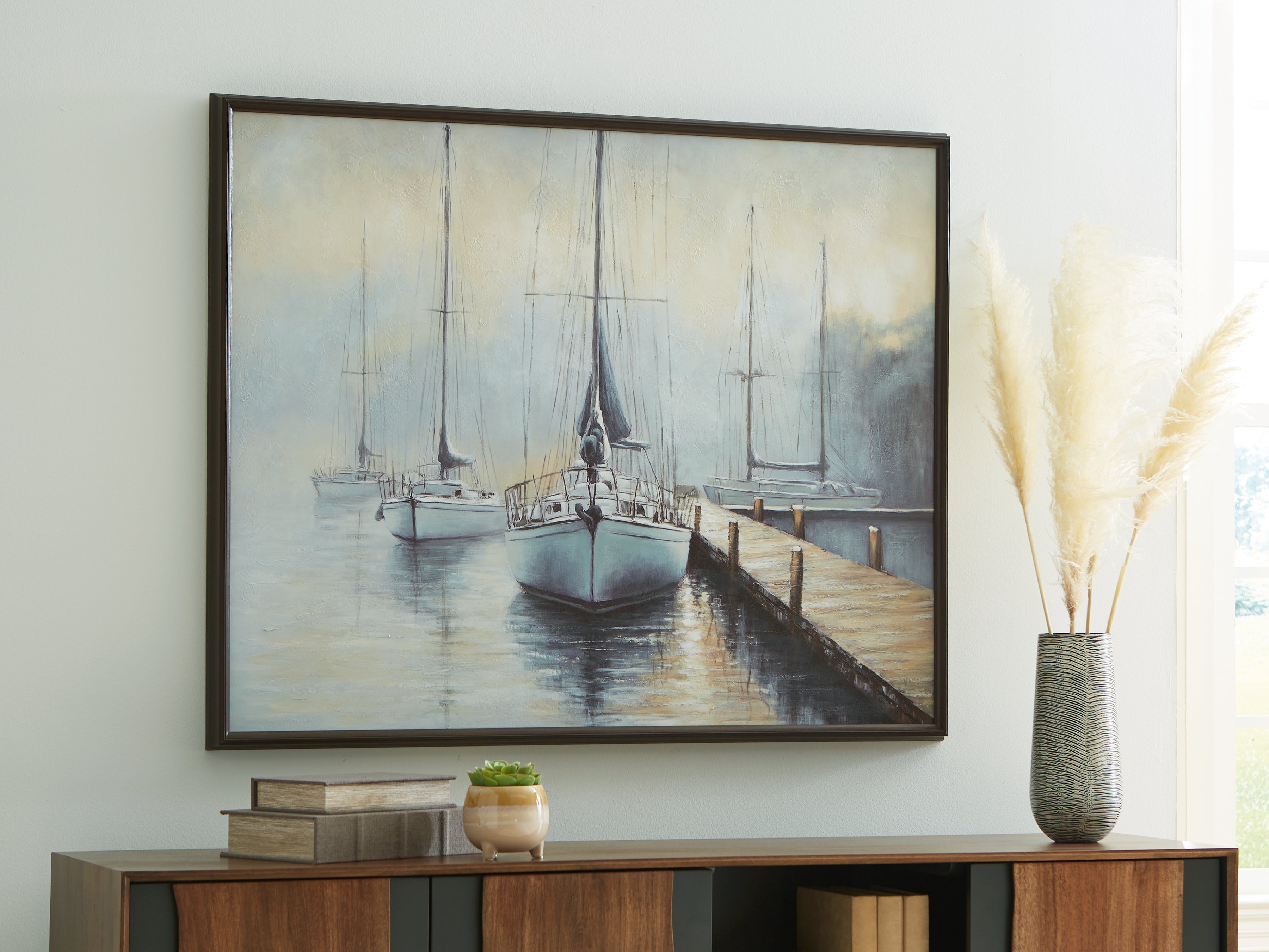 Worthney Blue/White/Brown Wall Art