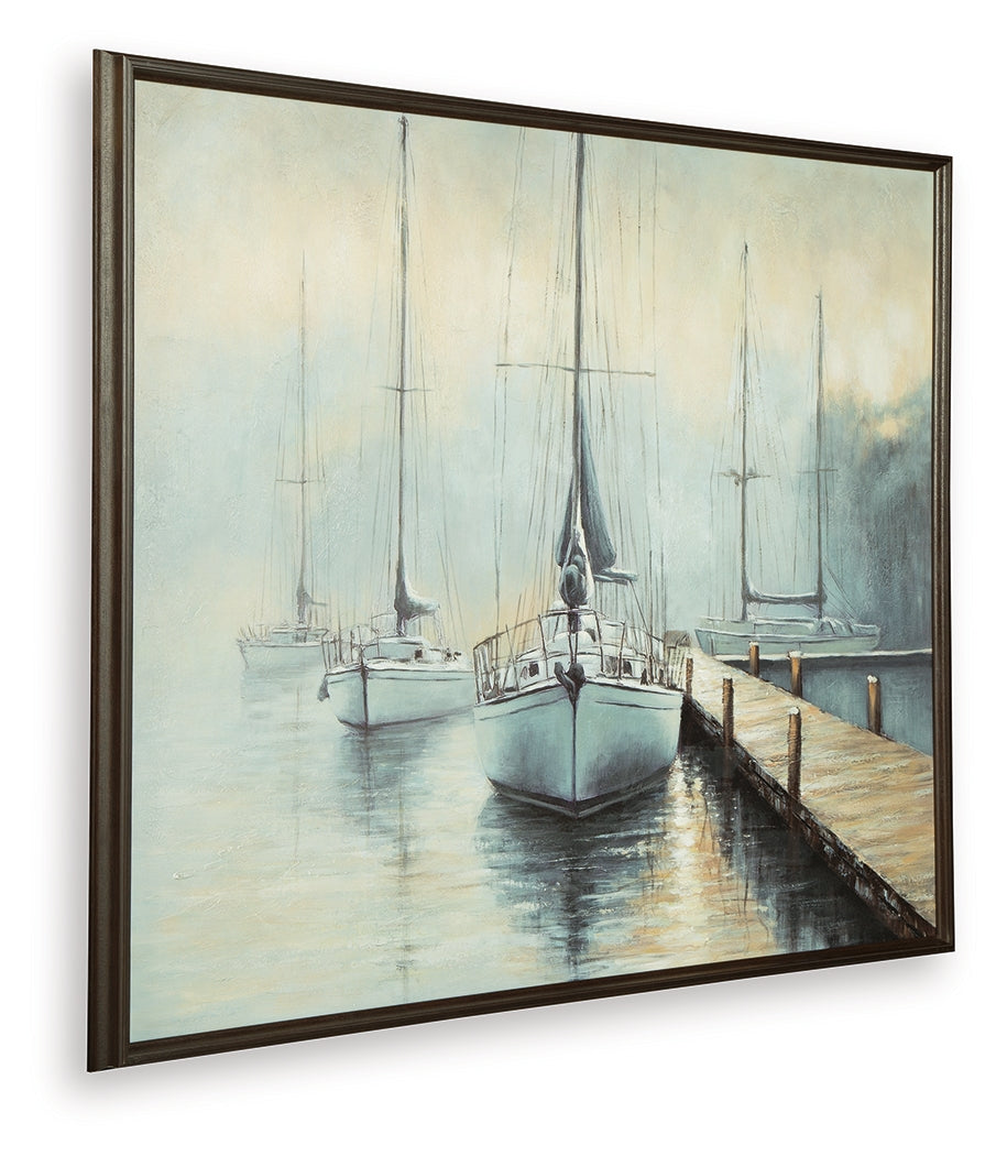 Worthney Blue/White/Brown Wall Art