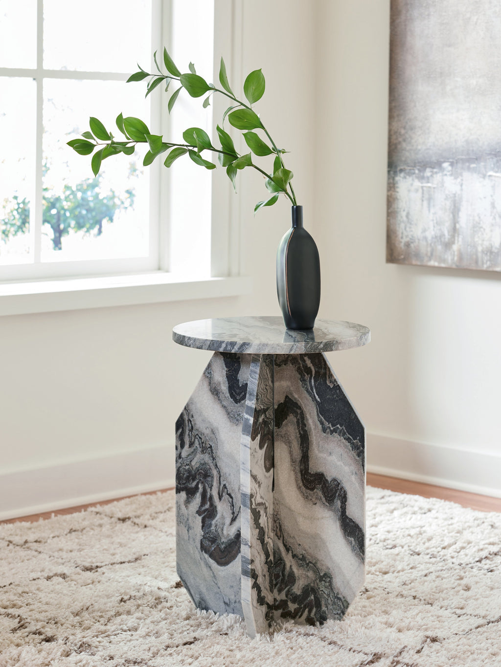 Wrenlane Black/White/Taupe Accent Table